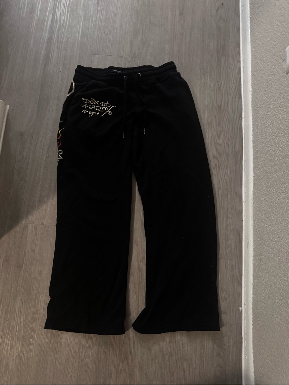 Ed Hardy Black Women’s Sweatpants with Logo
